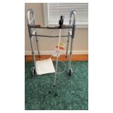 Walker, heating pad,  grabber