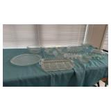 Assorted Glassware , platters bowls serving