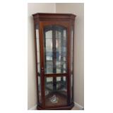 Lighted corner curio cabinet with key- 3 foot x 6
