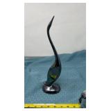 Mid century modern iridescent glass swan