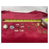 Pin  American flags , tie tacs with fire hat,