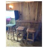 Bar measures 48 inches wide x 21 inches deep x 38