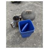 Small charcoal grill, charcoal holders and bucket