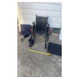 Wheelchair with pads and legs