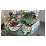 outdoor decor with signed painting wall hanging