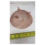 Three footed pink depression bowl