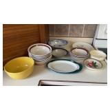 Serving bowls, cereal, bowls, old, yellow, mixing
