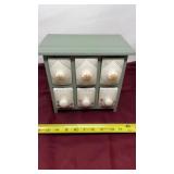 Keepsake with contents ceramic and wood drawers