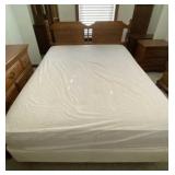 Traditional wood queen size headboard, bed frame