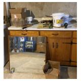 60 grit sand paper, jars, mirror and everything