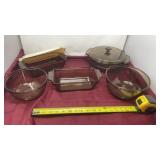 Brown anchor hocking loaf pans casserole dish