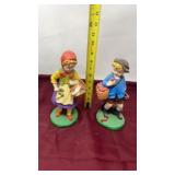 Vintage plaster girl and boy