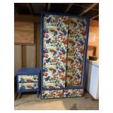 Football decorated clothes closet and night