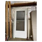 36 x 80 aluminum screen door with hardware.