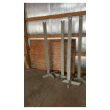 Wooden garage sale poles to hold clothes on and a