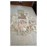 Dresser, scarves, and table runners, fancy work