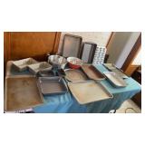 Metal bakeware loaf, pans, cookie pans, cake,
