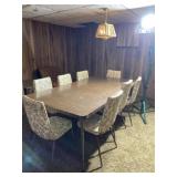 42 x 79 Mid Century Modern table with 8 chairs