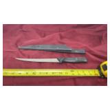 Stainless steel fillet knife with case