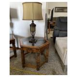 1970ï¿½s hexagonal smoked glass top table with