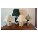Four table lamps