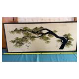 Framed embroidered wall art 45 x 19