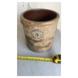 5 gallon stoneware crock with handles blue