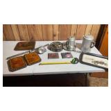 Aluminum percolators, Garth Brooks CDs cabinet