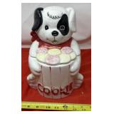Vintage Black and White Puppy Dog Cookie Jar.