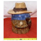 Vintage Ceramic Cookie Jar. Features a Western