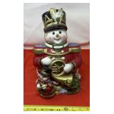Ceramic Cookie Jar. Features a festive snowman