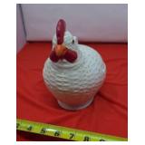 Basket Chicken Cookie Jar. Chip On Bottom