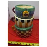 Vintage Sakura Nested Tea Coffee Cups Debbie Mumm