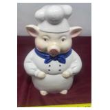 CKAO Ceramic Pig Dressed as a Chef Cookie Jar