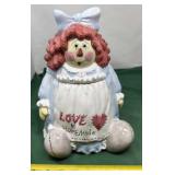 Vintage Ceramic Raggedy Ann Cookie Jar. Often