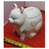 Vintage Cream Ceramic Pig Cookie Jar