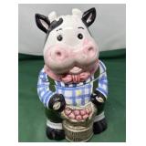 Vintage Ceramic Holstein Cow Cookie Jar