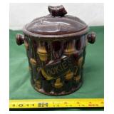 Vintage Ceramic Cookie Jar. Features a molded
