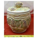 Vintage Ceramic Canister or Cookie Jar. Features