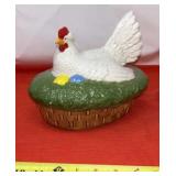 Ceramic or Porcelain "Hen on Nest" Cookie Jar