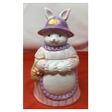 Collectible Ceramic Mrs. Bunny Rabbit Cookie Jar.