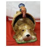 CKAO Vintage Ceramic Cookie Jar. Features a dog