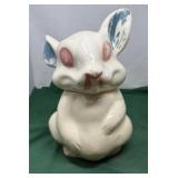 Vintage Ceramic Cookie Jar. Features a rabbit
