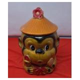 Monkey Wearing Flower Hat Cookie Jar