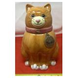 Ceramic "Treats" Cookie Jar. Features an orange
