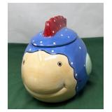 Coco Dowley Blue Fish Cookie Jar from the 1970s