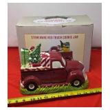 Cracker Barrel Stoneware Red Truck Cookie Jar