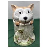 Vintage Ceramic Cookie Jar Shaped like a Raccoon