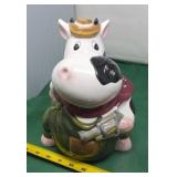 Western Gun Slinger Cow Cookie Jar