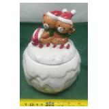 Ceramic Christmas Bear Cookie Jar